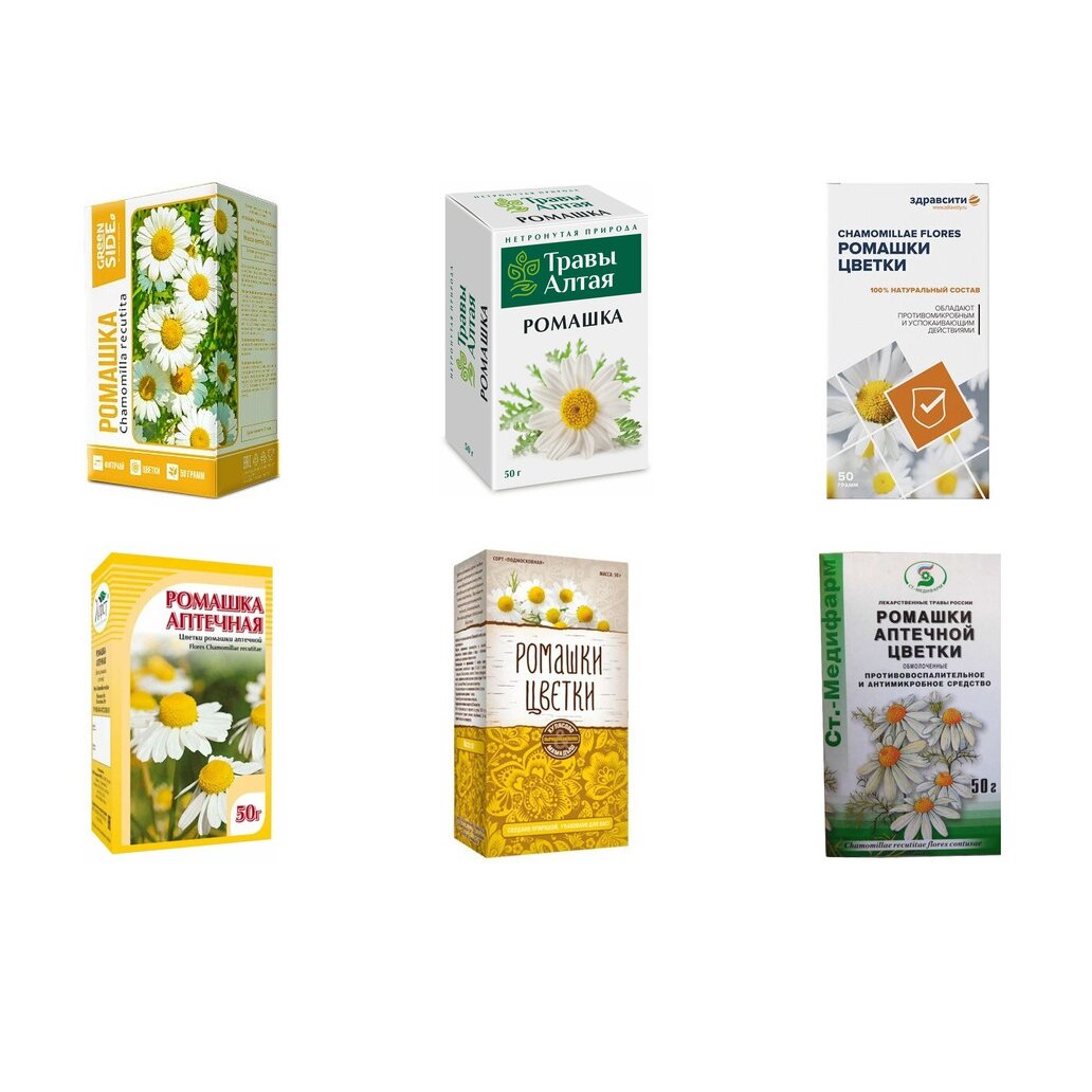 Ромашки цветки 50 г БАД (любой производитель)