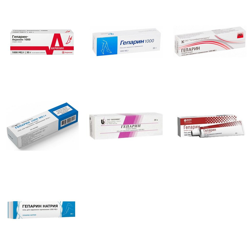 Гепарин гель для наружного применения 1000 МЕ/г 30 г (любой производитель)