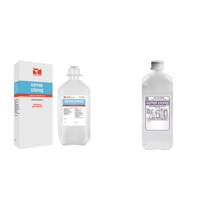 Натрия хлорид раствор для инфузий 0,9% 400 мл флакон полимерный 1 шт. (любой производитель)