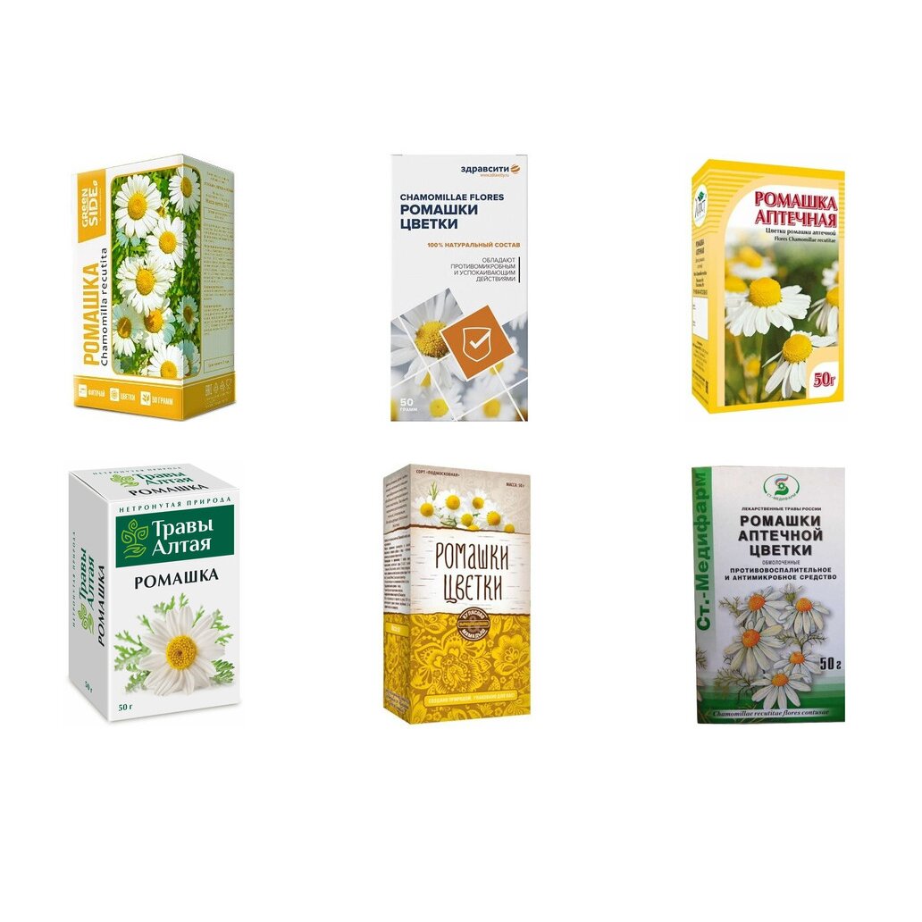 Ромашки цветки 50 г БАД (любой производитель)