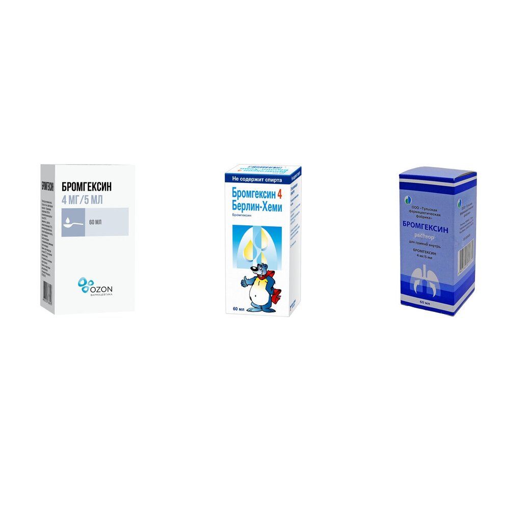 Бромгексин раствор для приема внутрь 4 мг/5 мл 60 мл флакон 1 шт. (любой производитель)