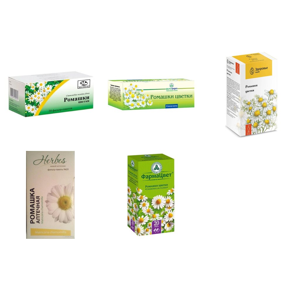 Ромашки цветки фильтр-пакеты 20 шт. (любой производитель)