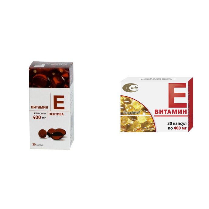 Витамин Е капсулы 400 мг 30 шт. (любой производитель)