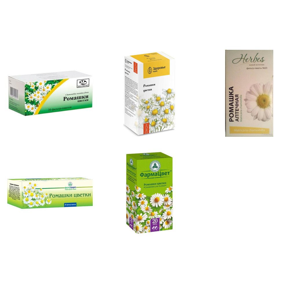 Ромашки цветки фильтр-пакеты 20 шт. (любой производитель)