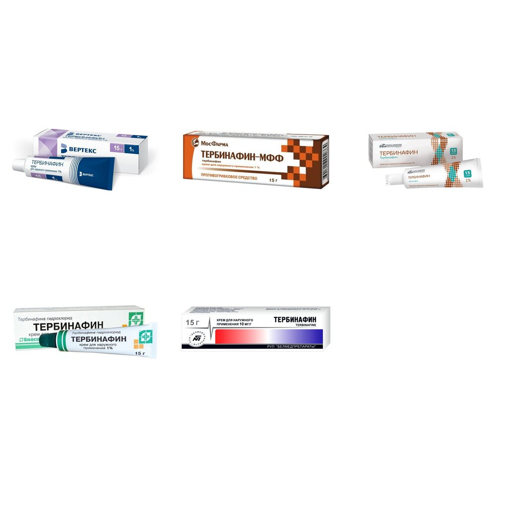 Тербинафин крем 1% 15 г (любой производитель)