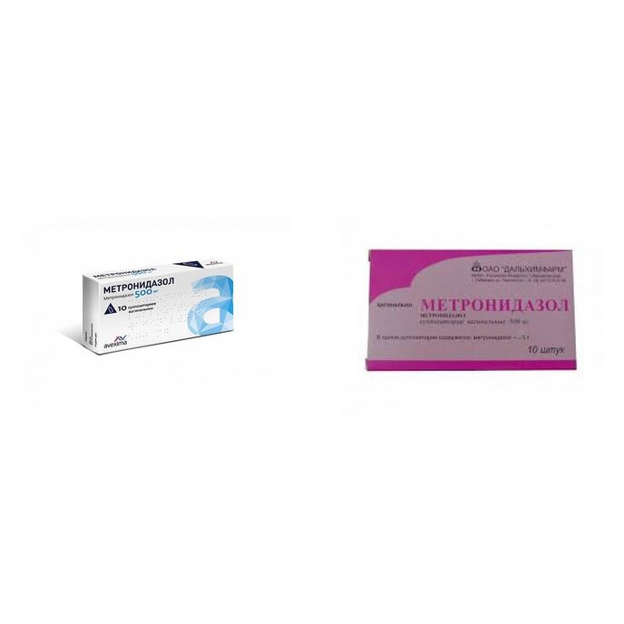 Метронидазол суппозитории вагинальные 500 мг 10 шт. (любой производитель)
