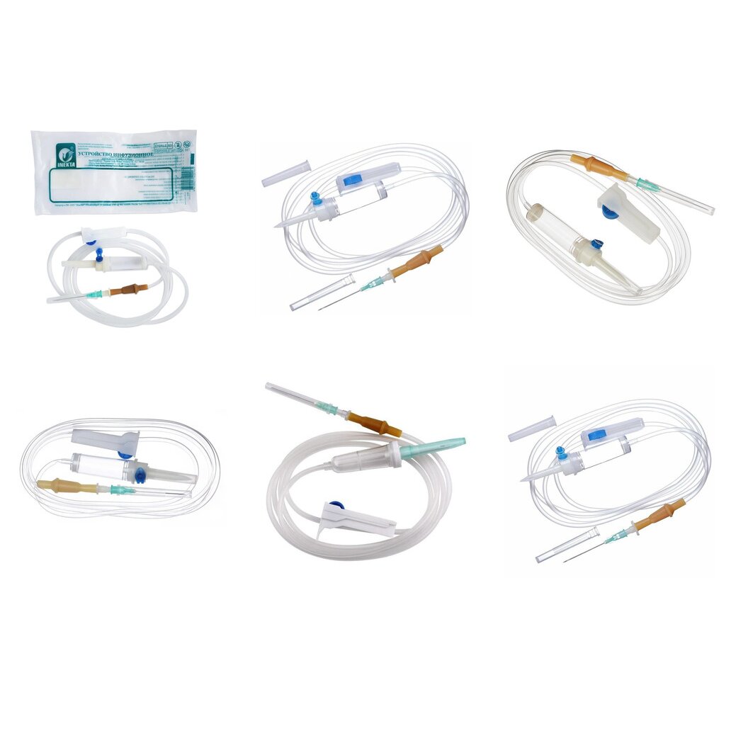 Система инфузионная с иглой 21G 0,8х38 мм и пластиковым шипом 1 шт. (любой производитель)