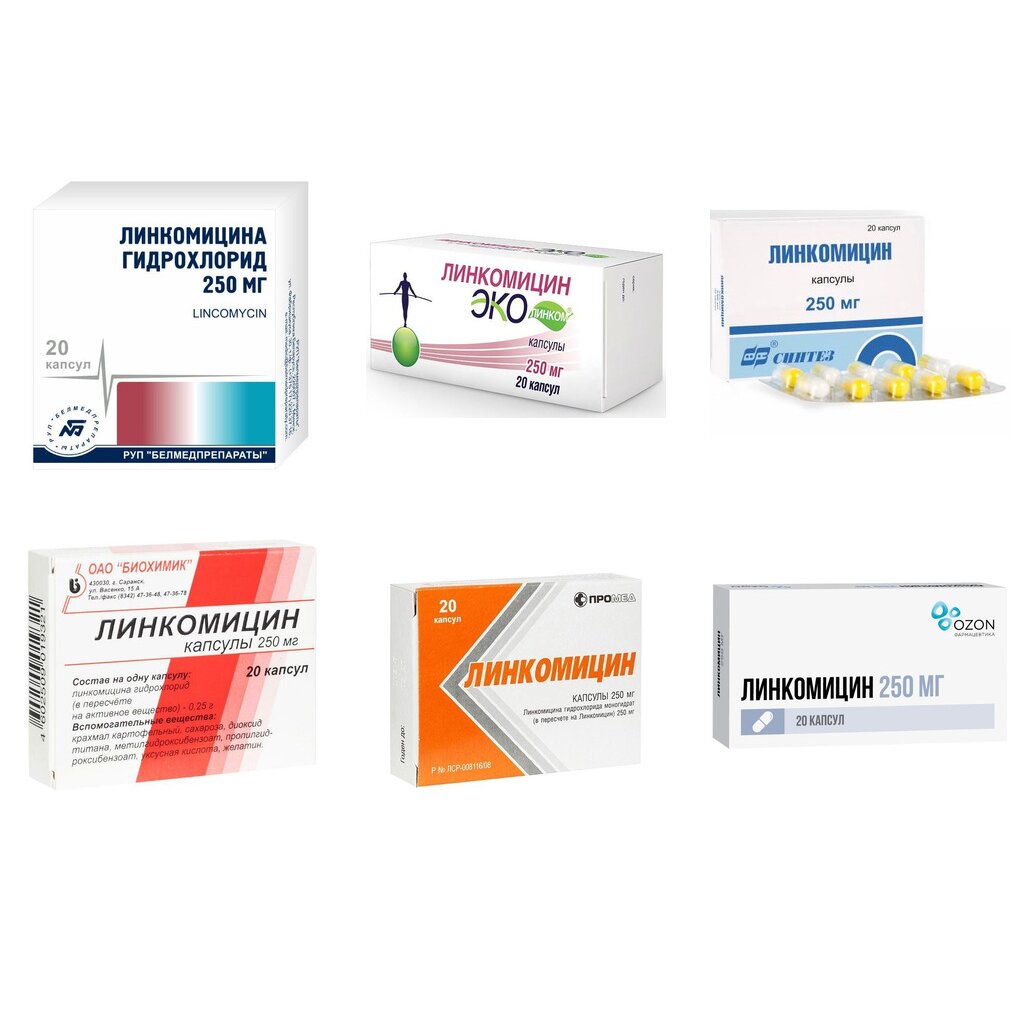 Линкомицин капсулы 250 мг 20 шт. (любой производитель)