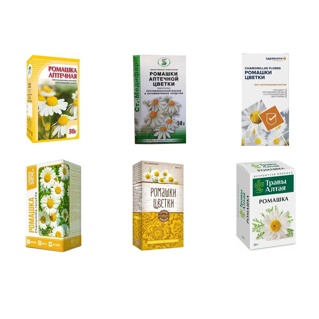 Ромашки цветки 50 г БАД (любой производитель)