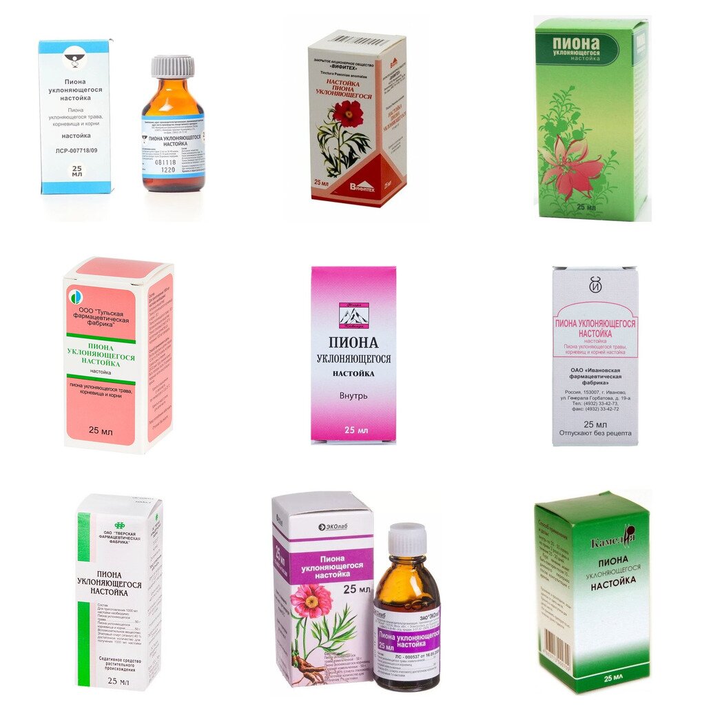 Пиона уклоняющегося настойка 25 мл (любой производитель)