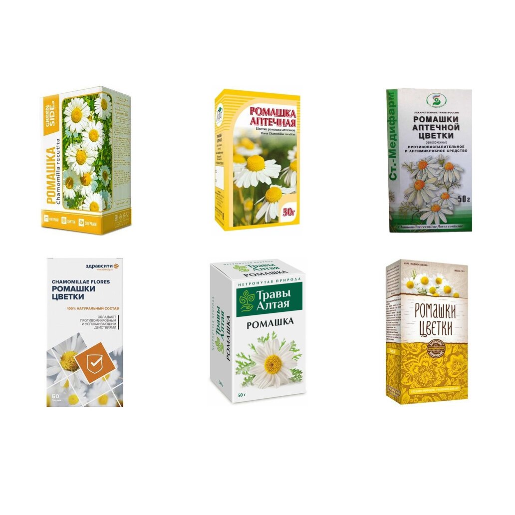 Ромашки цветки 50 г БАД (любой производитель)