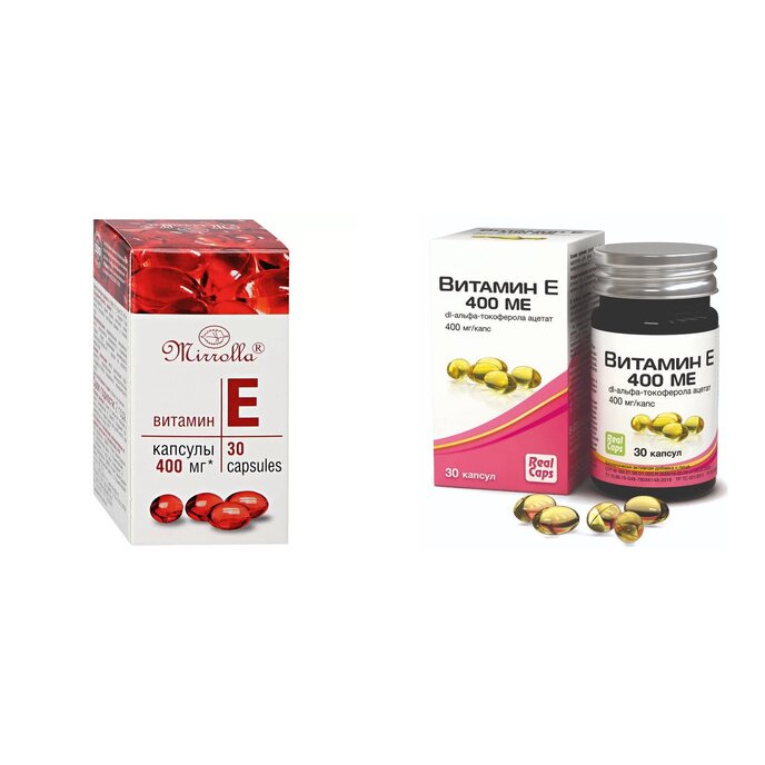 Витамин Е капсулы 400 мг 30 шт. БАД (любой производитель)