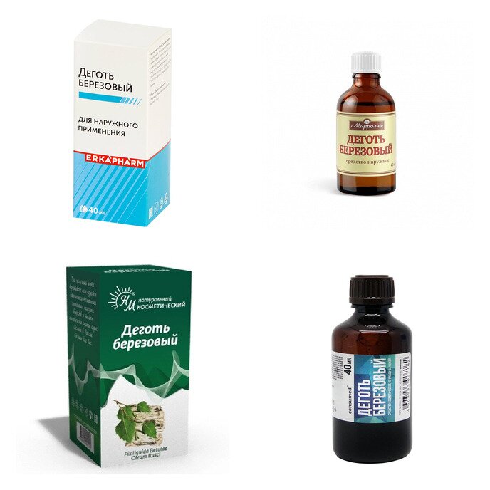 Деготь березовый косметический 40 мл (любой производитель)
