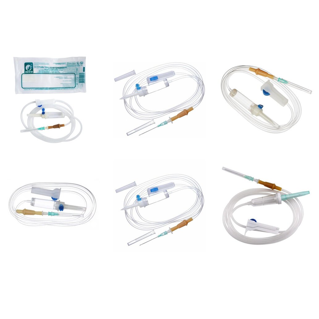 Система инфузионная с иглой 21G 0,8х38 мм и пластиковым шипом 1 шт. (любой производитель)