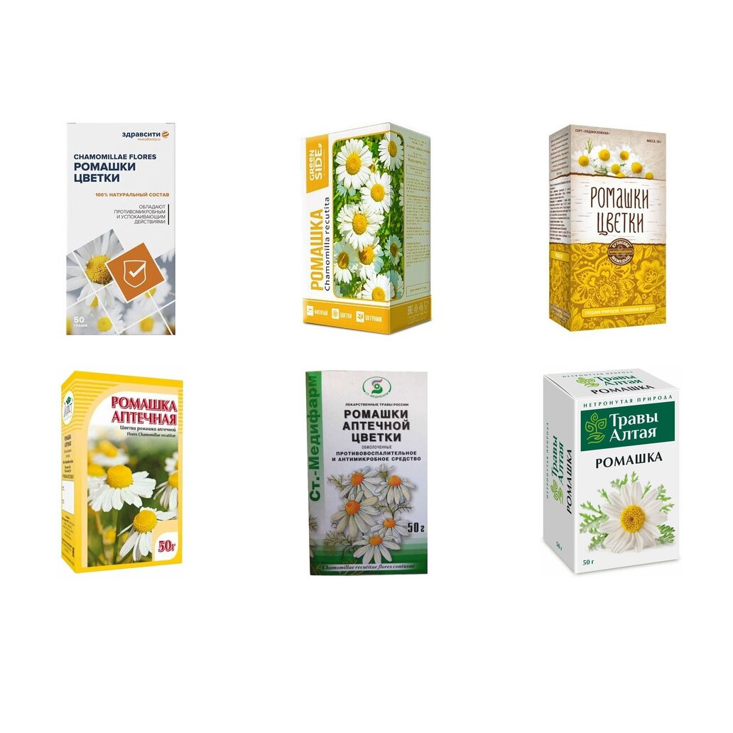 Ромашки цветки 50 г БАД (любой производитель)