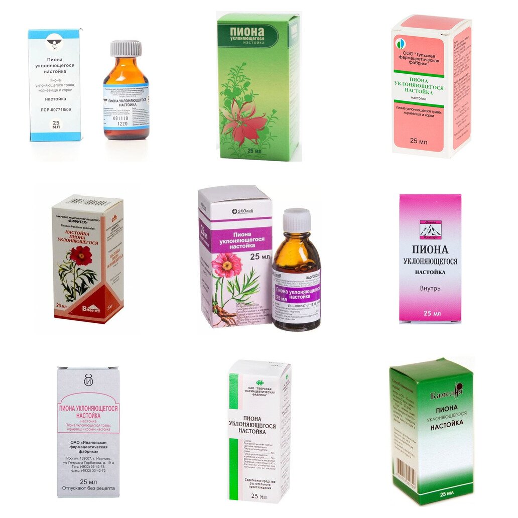 Пиона уклоняющегося настойка 25 мл (любой производитель)