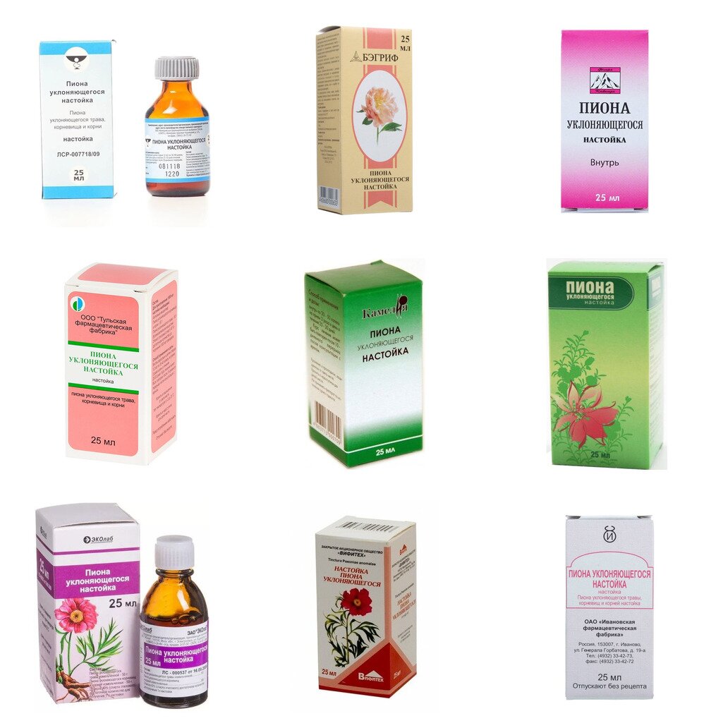 Пиона уклоняющегося настойка 25 мл (любой производитель)