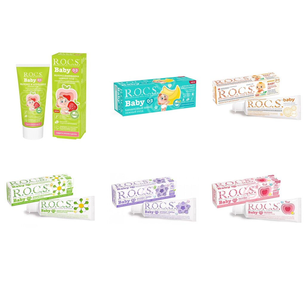 Зубная паста детская Рокс (R.O.C.S.) Baby (любой вкус) с 0 до 3 лет 45 г