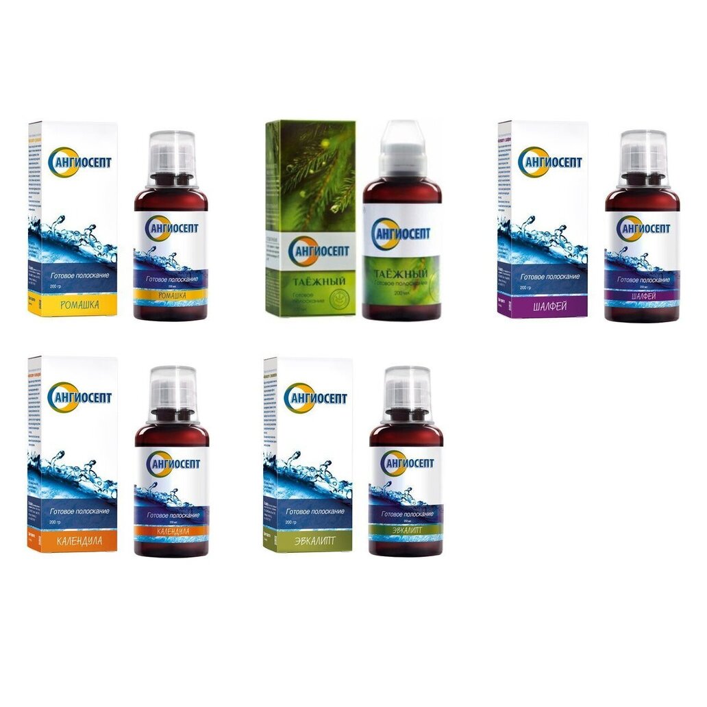 Ангиосепт полоскание для полости рта 200 мл (любой вкус)