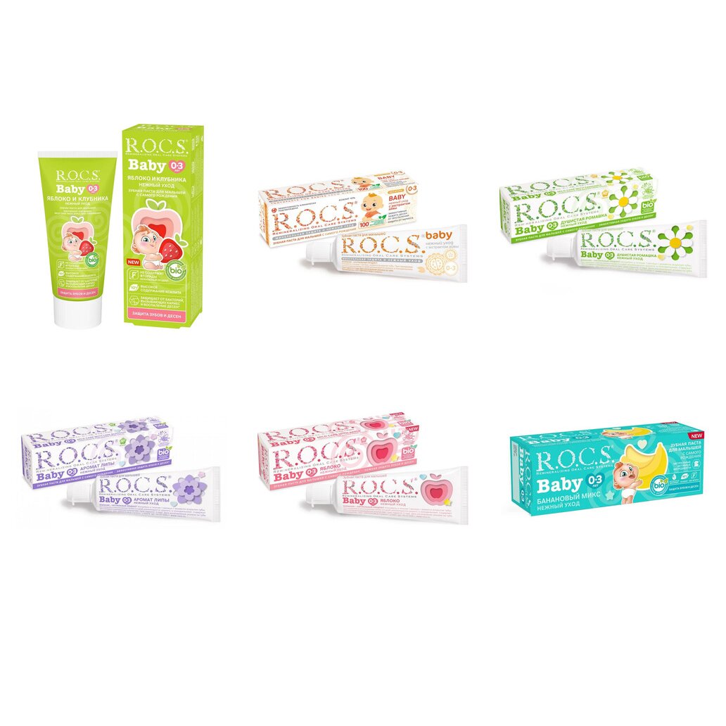 Зубная паста детская Рокс (R.O.C.S.) Baby (любой вкус) с 0 до 3 лет 45 г