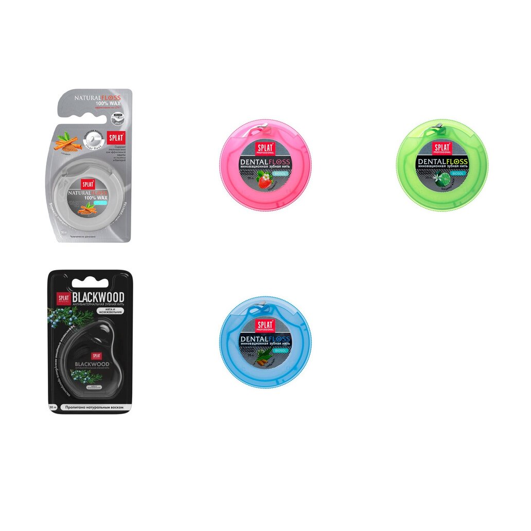 Зубная нить Splat вощеная 30 м (любой вкус)