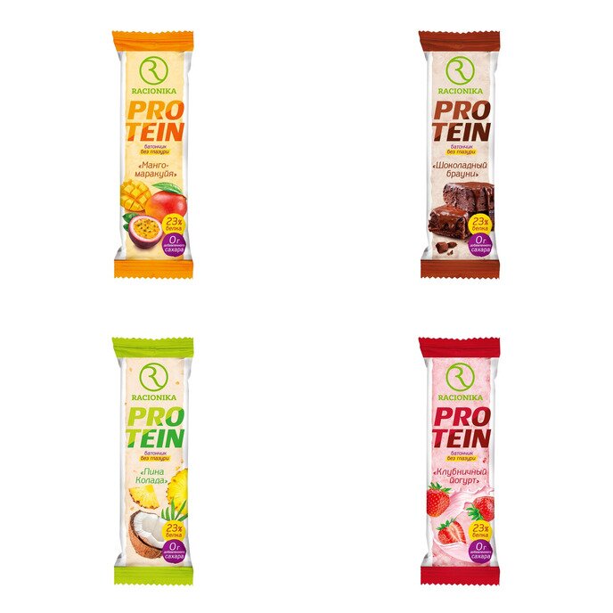 Батончик Рационика Protein неглазированный высокобелковый 45 г (любой вкус)