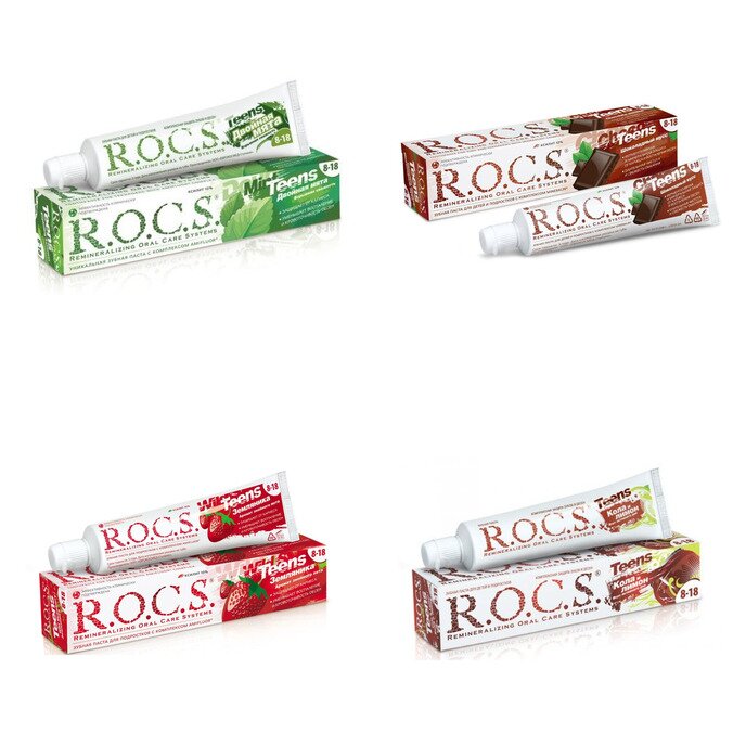 Зубная паста детская Рокс (R.O.C.S.) Teens от 8-18 лет 74 г (любой вкус)