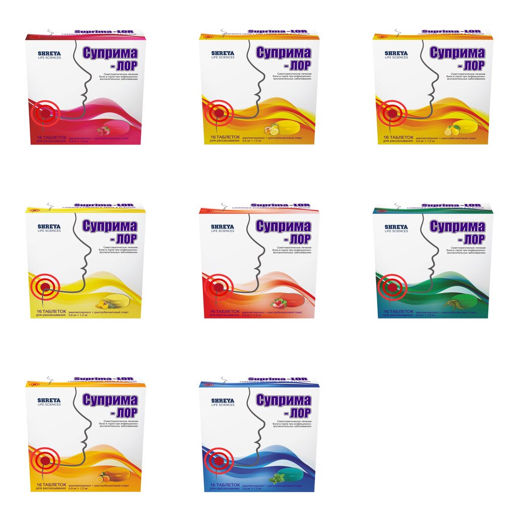 Суприма-ЛОР таблетки для рассасывания 16 шт. (любой вкус)