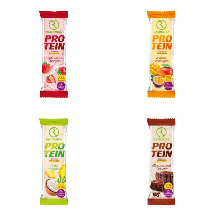 Батончик Рационика Protein неглазированный высокобелковый 45 г (любой вкус)