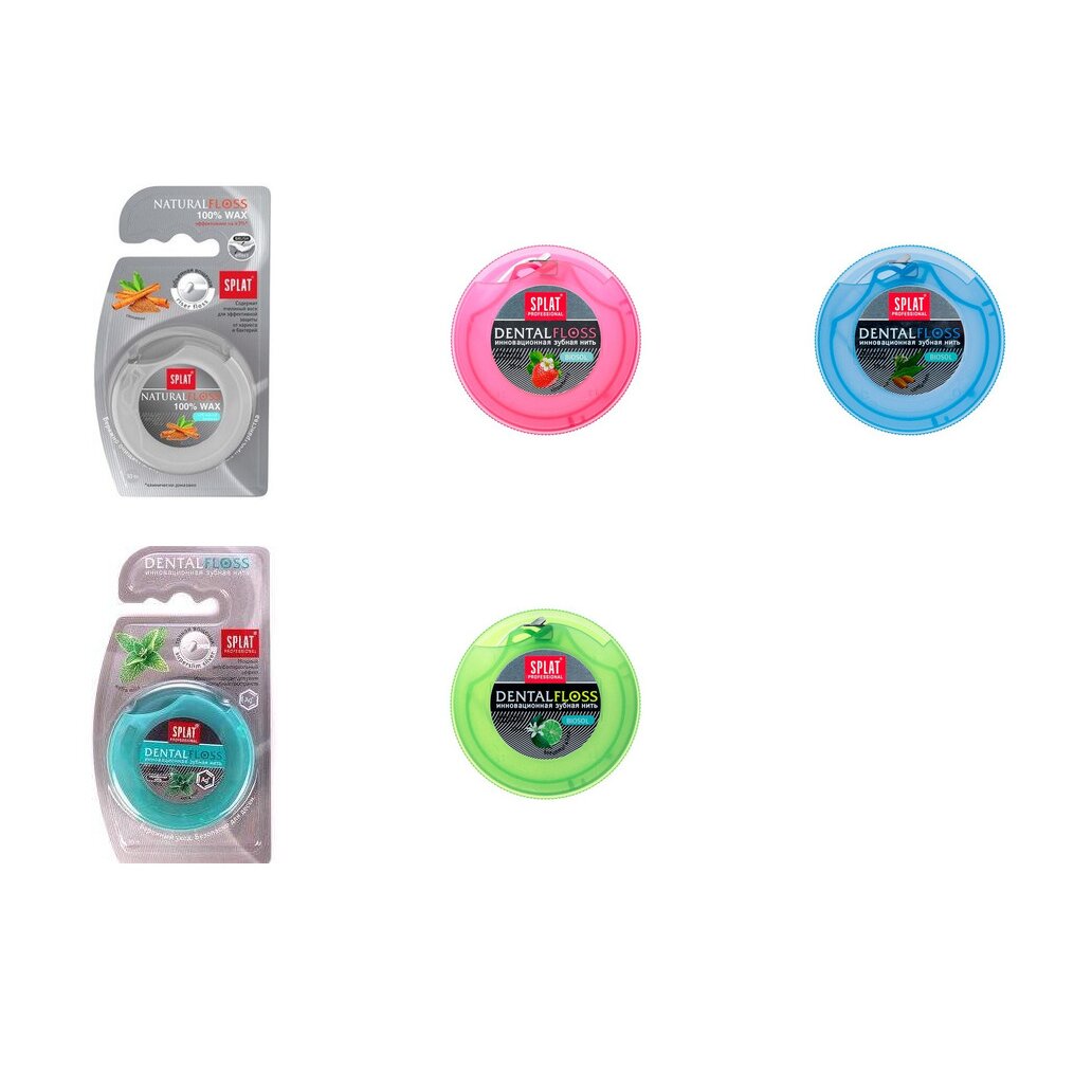 Зубная нить Splat вощеная 30 м (любой вкус)