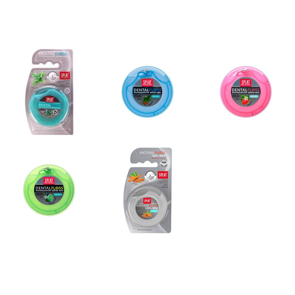 Зубная нить Splat вощеная 30 м (любой вкус)