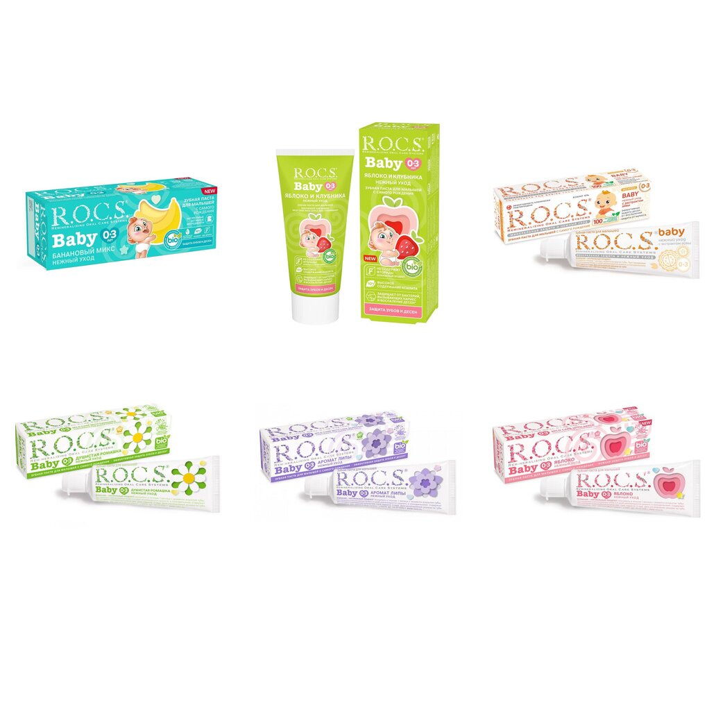 Зубная паста детская Рокс (R.O.C.S.) Baby (любой вкус) с 0 до 3 лет 45 г