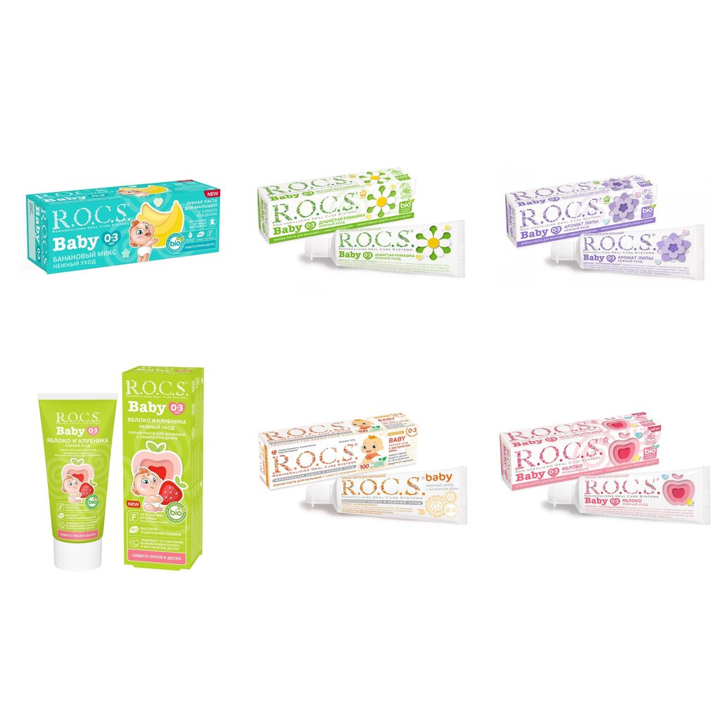 Зубная паста детская Рокс (R.O.C.S.) Baby (любой вкус) с 0 до 3 лет 45 г