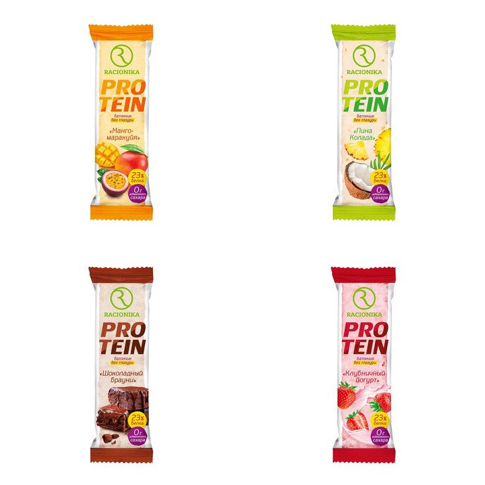 Батончик Рационика Protein неглазированный высокобелковый 45 г (любой вкус)