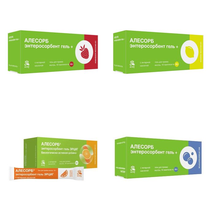 Алесорб энтеросорбент гель стики 18 шт. (любой вкус)