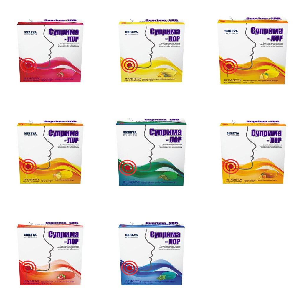 Суприма-ЛОР таблетки для рассасывания 16 шт. (любой вкус)