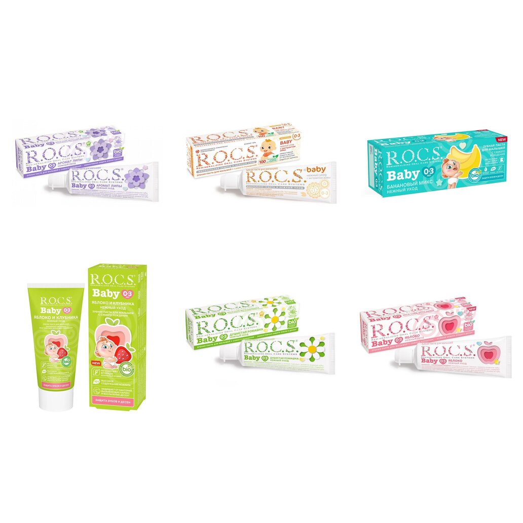 Зубная паста детская Рокс (R.O.C.S.) Baby (любой вкус) с 0 до 3 лет 45 г