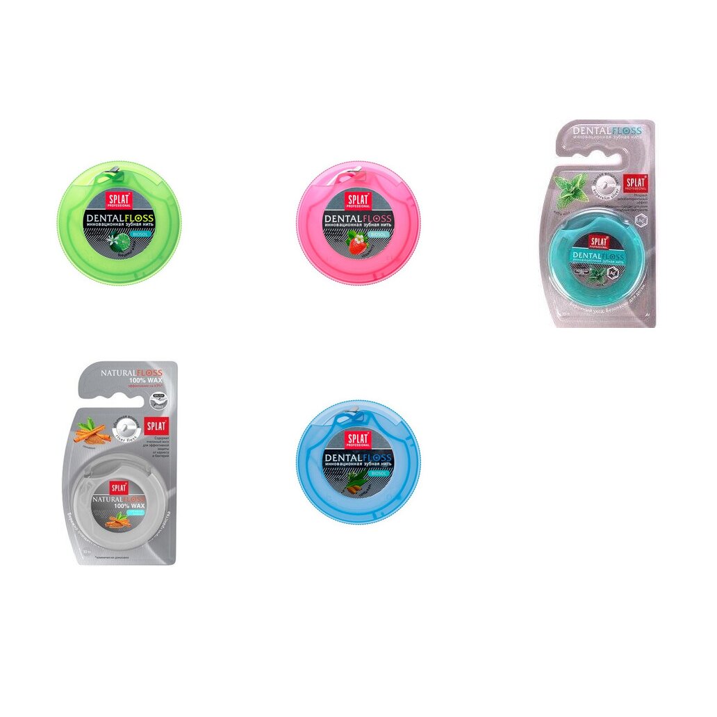 Зубная нить Splat вощеная 30 м (любой вкус)