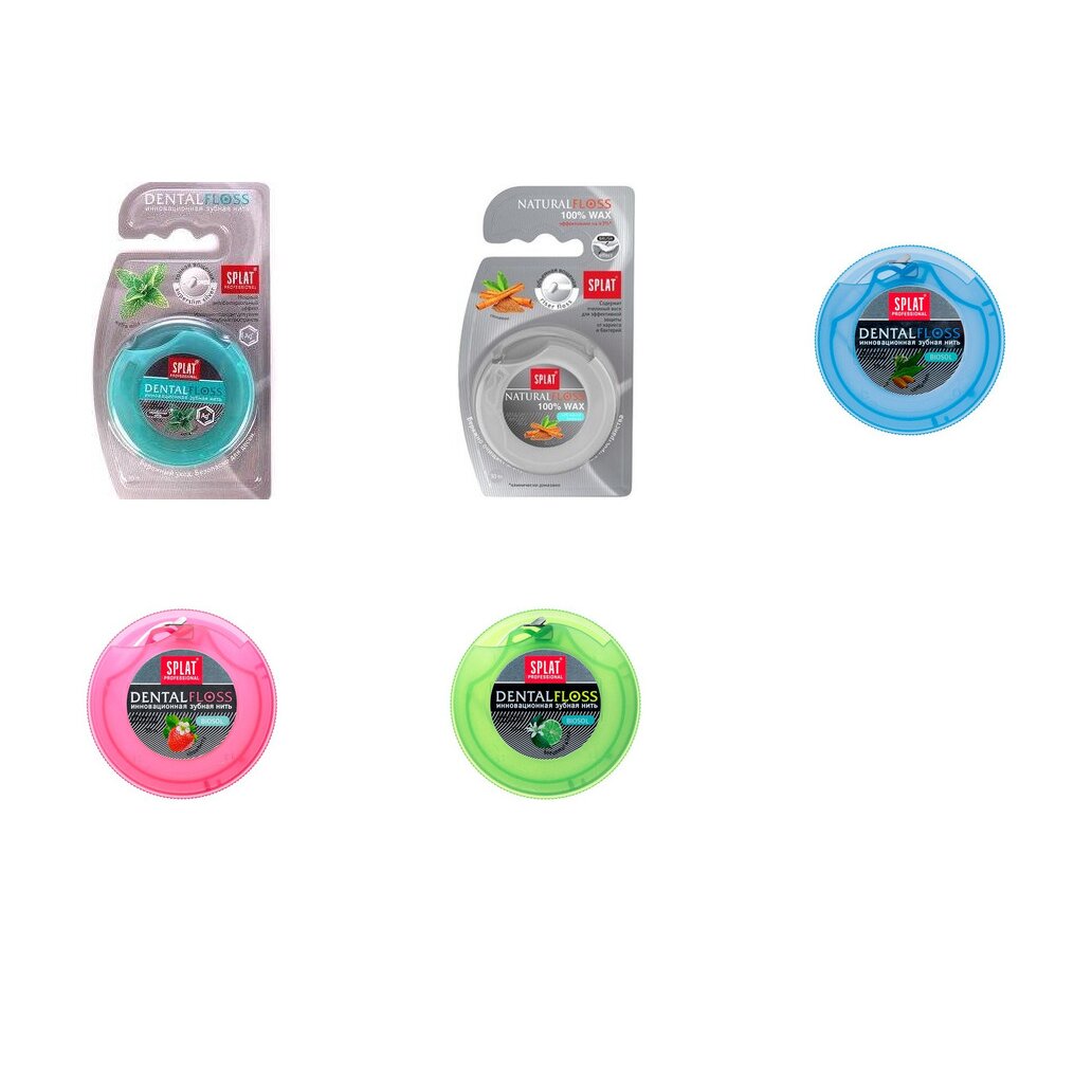 Зубная нить Splat вощеная 30 м (любой вкус)