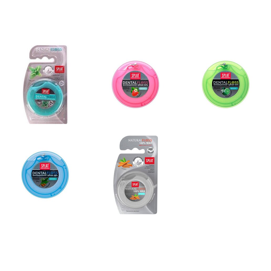 Зубная нить Splat вощеная 30 м (любой вкус)