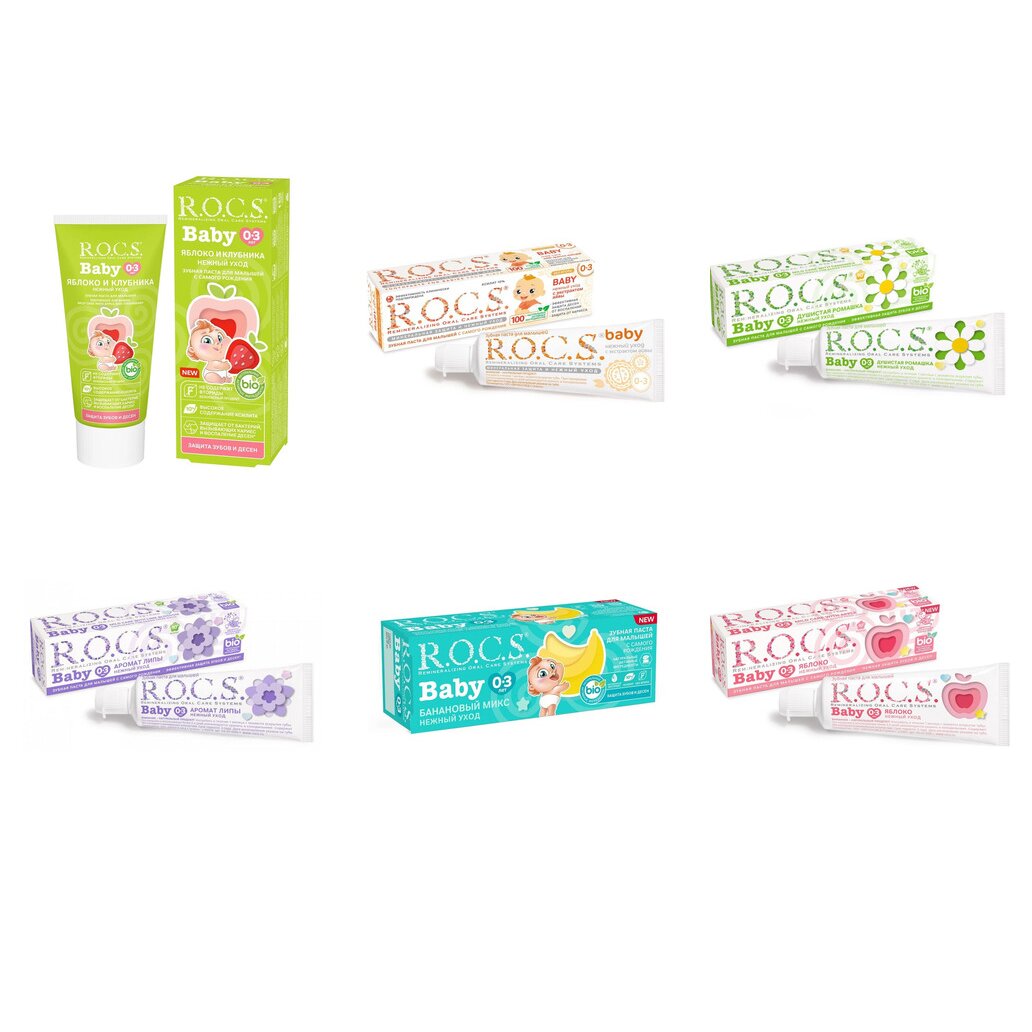 Зубная паста детская Рокс (R.O.C.S.) Baby (любой вкус) с 0 до 3 лет 45 г