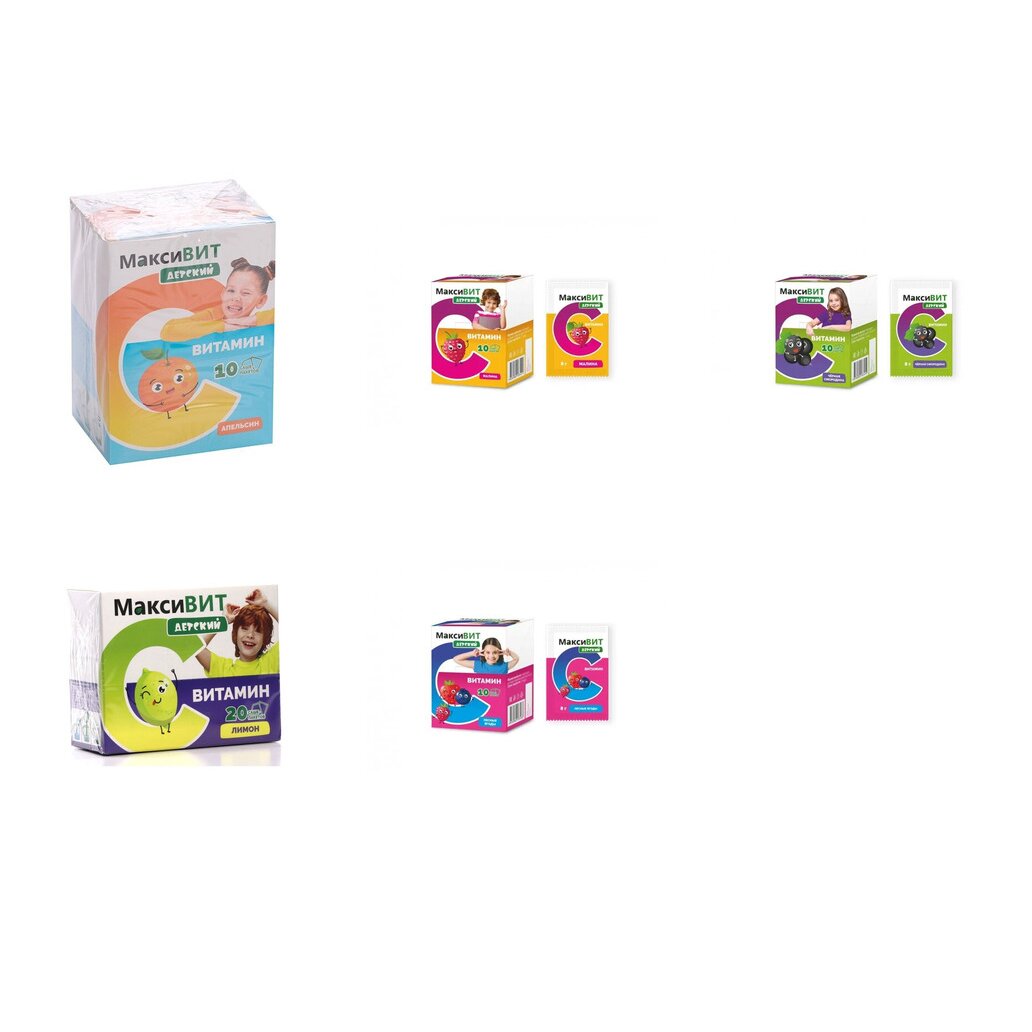 Аскорбиновая кислота Витамин С Максивит детский порошок 10 шт. (любой вкус)
