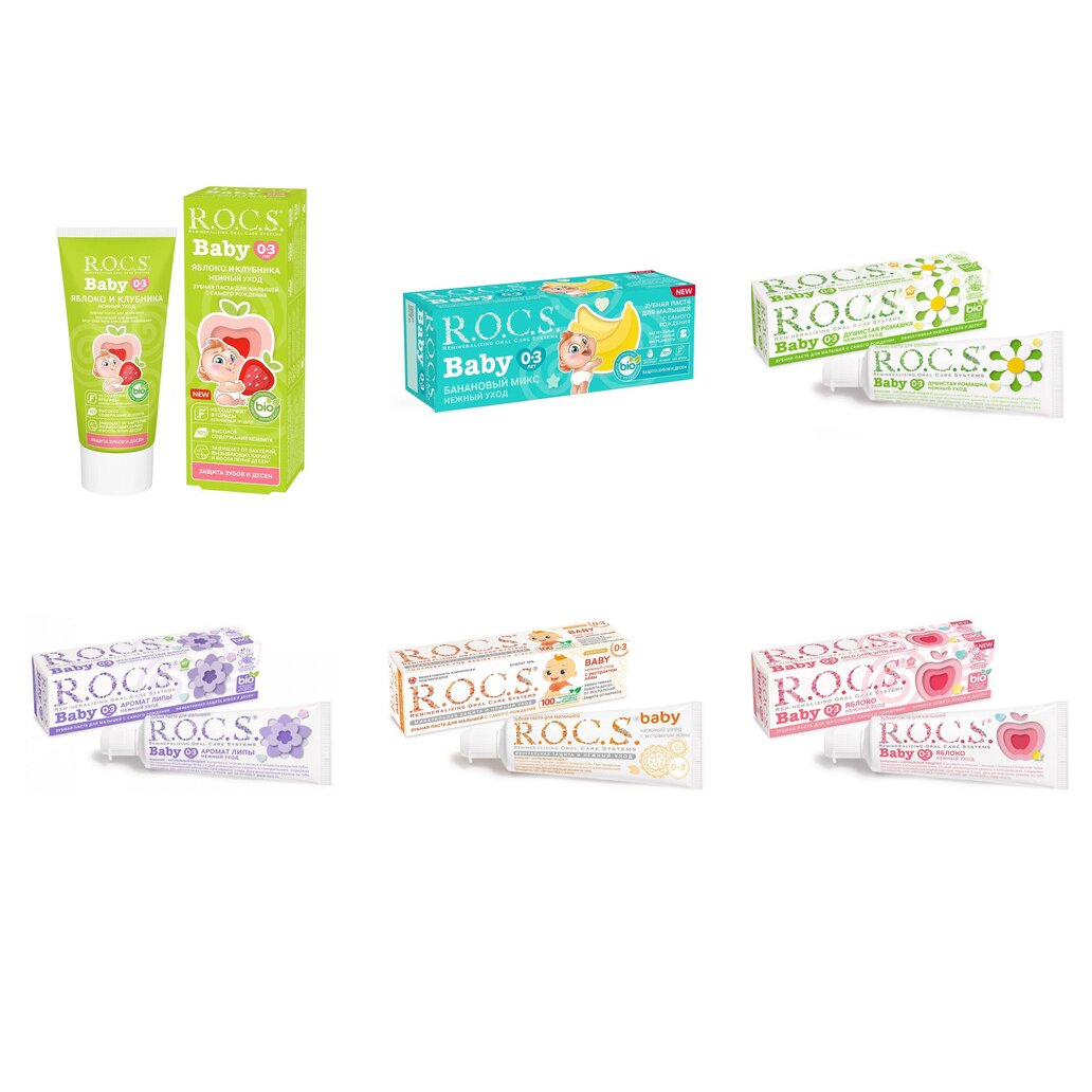 Зубная паста детская Рокс (R.O.C.S.) Baby (любой вкус) с 0 до 3 лет 45 г