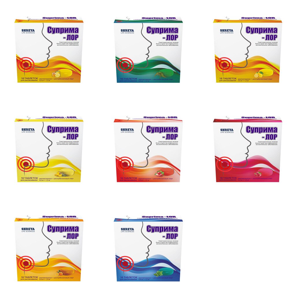 Суприма-ЛОР таблетки для рассасывания 16 шт. (любой вкус)