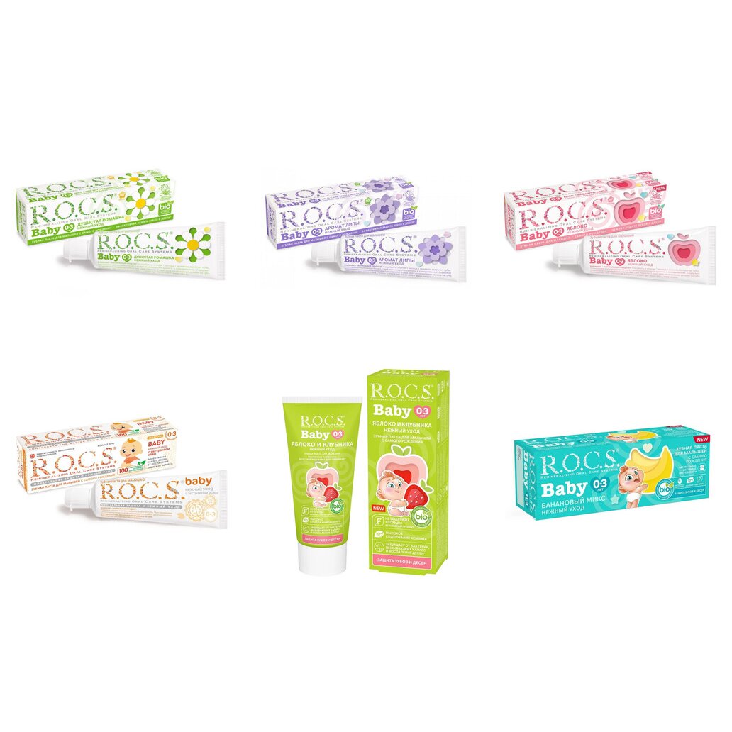 Зубная паста детская Рокс (R.O.C.S.) Baby (любой вкус) с 0 до 3 лет 45 г