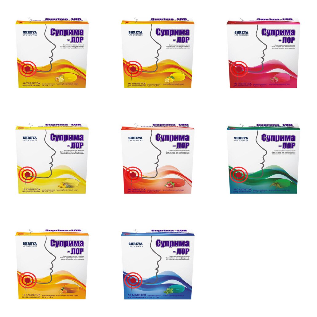 Суприма-ЛОР таблетки для рассасывания 16 шт. (любой вкус)