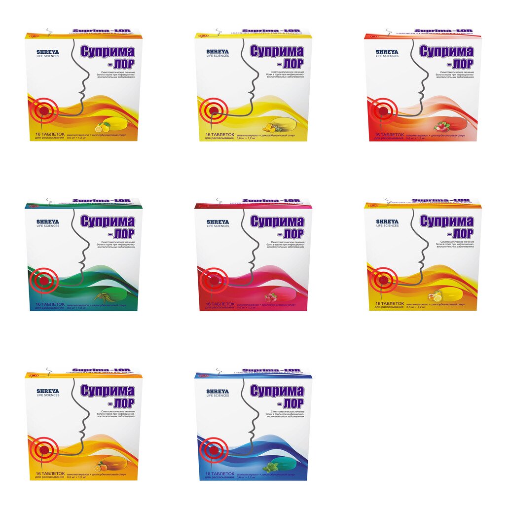 Суприма-ЛОР таблетки для рассасывания 16 шт. (любой вкус)