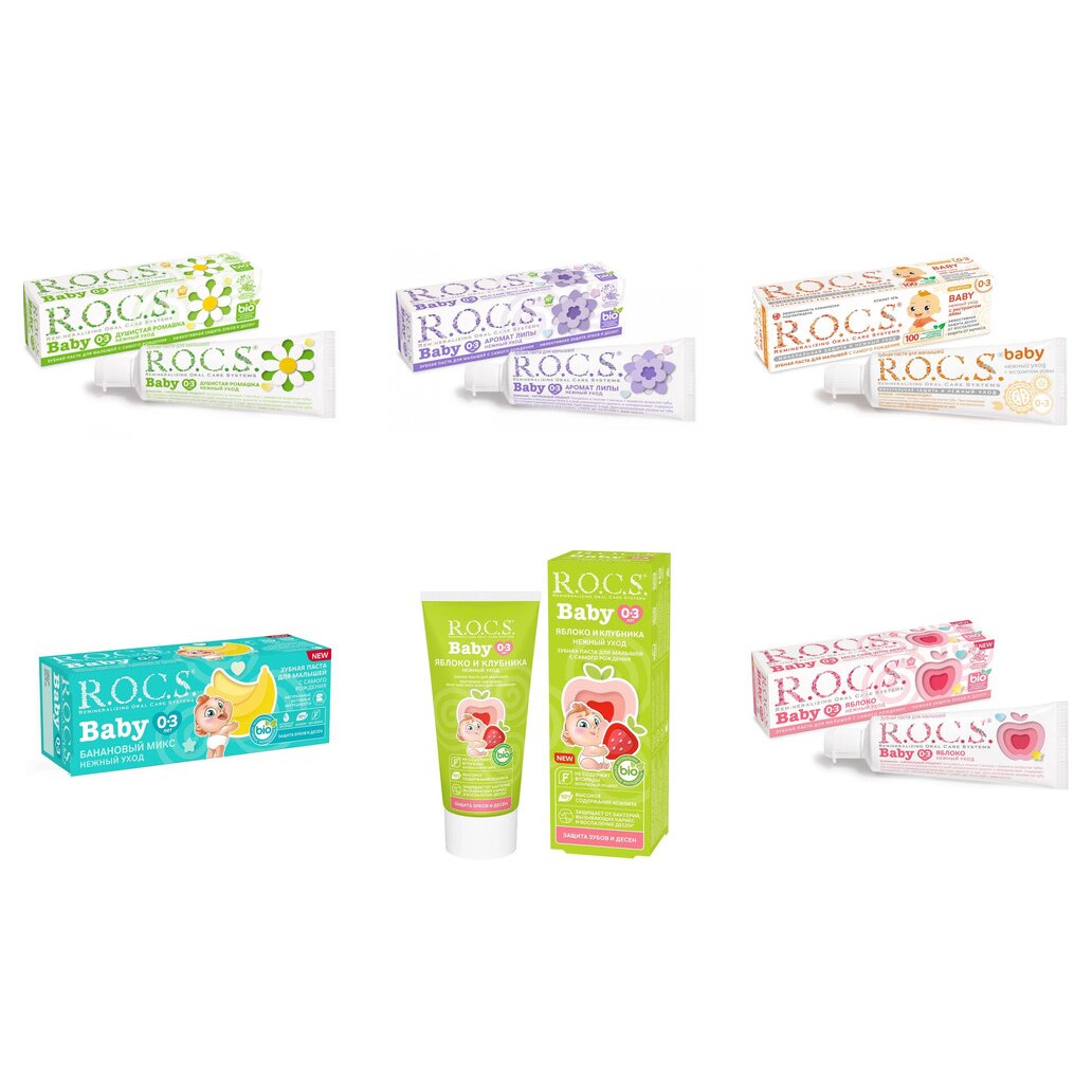 Зубная паста детская Рокс (R.O.C.S.) Baby (любой вкус) с 0 до 3 лет 45 г