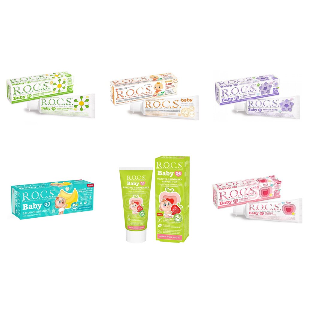 Зубная паста детская Рокс (R.O.C.S.) Baby (любой вкус) с 0 до 3 лет 45 г