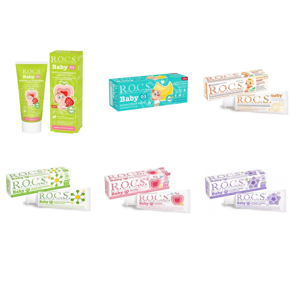 Зубная паста детская Рокс (R.O.C.S.) Baby (любой вкус) с 0 до 3 лет 45 г
